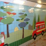 Fiveways Subway Tiling Detail Trees and Bus