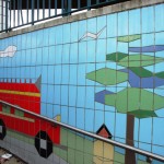 Fiveways Subway Tiling Detail Bus and Trees