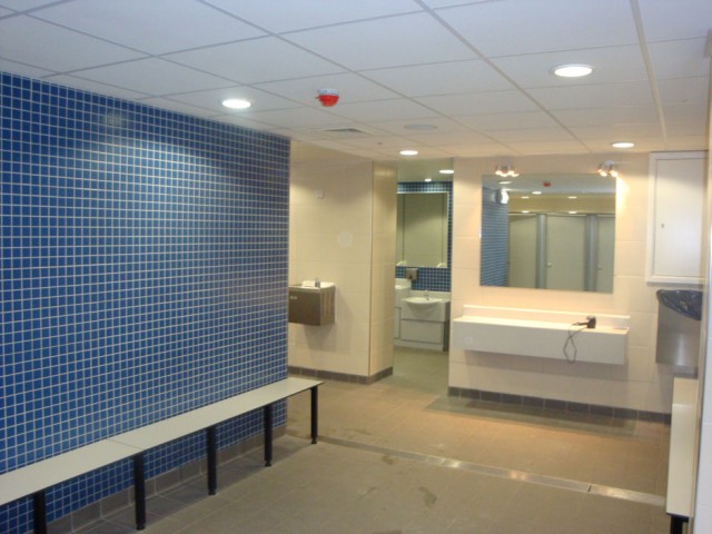 Brentford Fountain Leisure Centre, Blue Tiling Changing Room