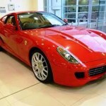 Maserati and Ferrari Showroom, Colchester, Red Ferrari on Tiled Floor