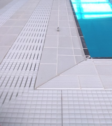 Pool Surround Finger Grips and Pool Grating